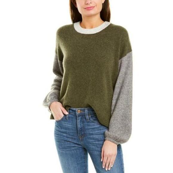 Madewell XSmall Green Gray Colorblock Payton Pullover Sweater in Coziest Yarn - Picture 10 of 10